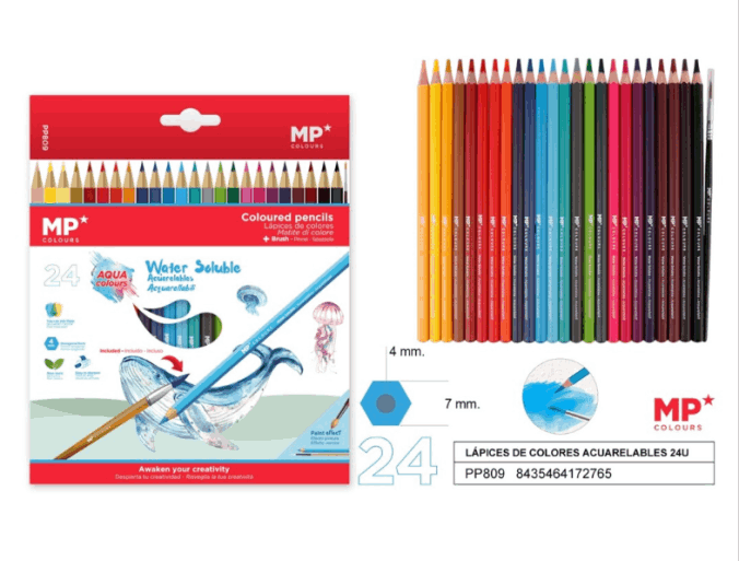 PTS13- Caja 24 lápices acuarelables MP